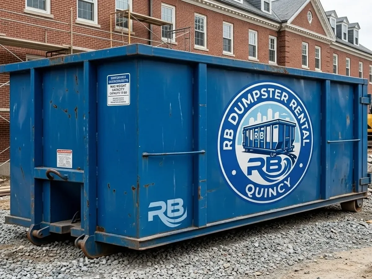 Roll-off dumpster being delivered in Quincy, IL