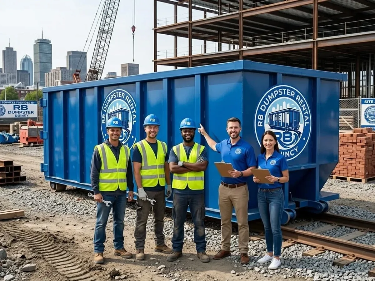 RB Dumpster Rental Quincy crew on a construction jobsite